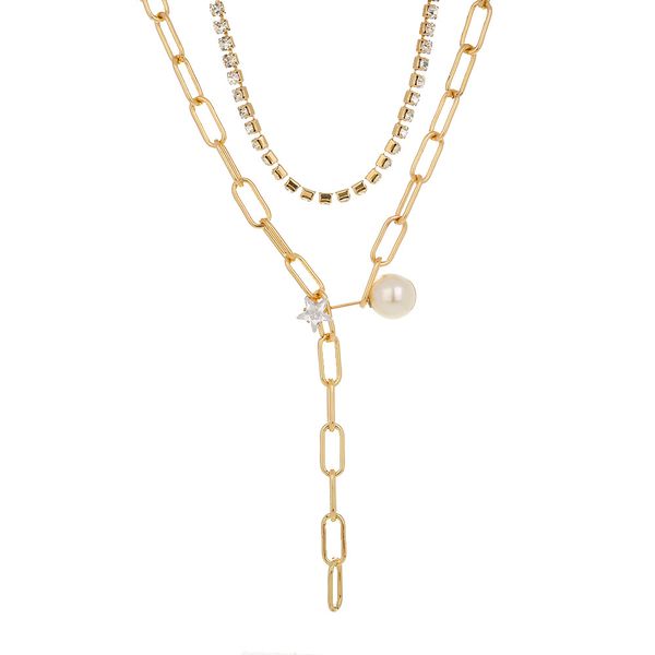 

fashion designers accessories europe and america cross border popular fashionable exaggerated thick chain necklace special-interest design l, Silver