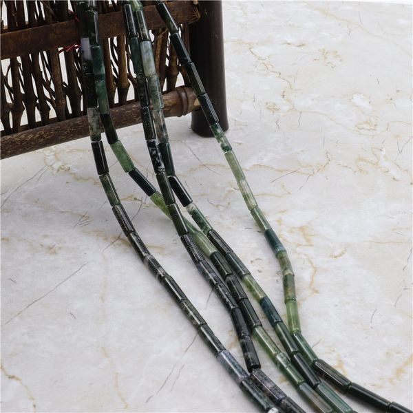 

water plants agate 4*13 cylindrical agate scattered beads, Black