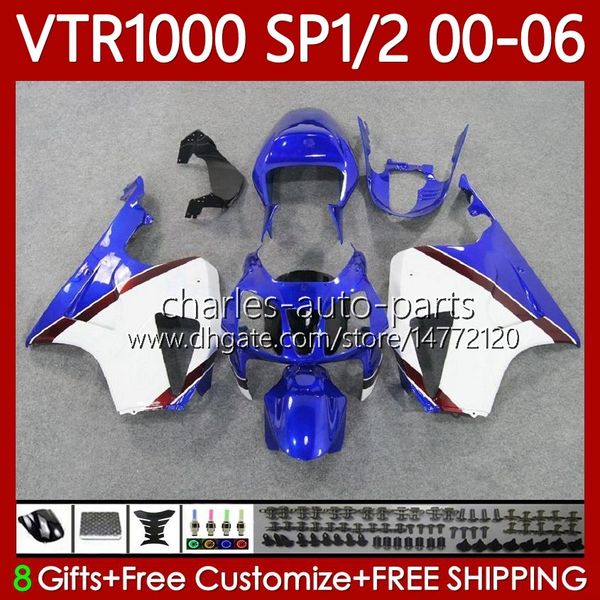 Bodys Kit для Honda VTR1000 RTV1000 RC51 2000-2006 Кузов 123NO.26 SP1 SP2 VTR 1000 00 01 02 03 04 05 06 VTR-1000 2000 2001 2002 2003 2004 2005 2006 Factory Factory Blue