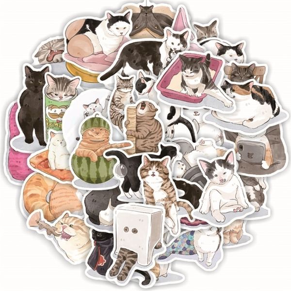 103052pcs adesivi gatto carino decalcomanie animali kawaii valigia fai da te frigorifero telefono portatile chitarra auto graffiti adesivo cartone animato giocattolo per bambini 220815