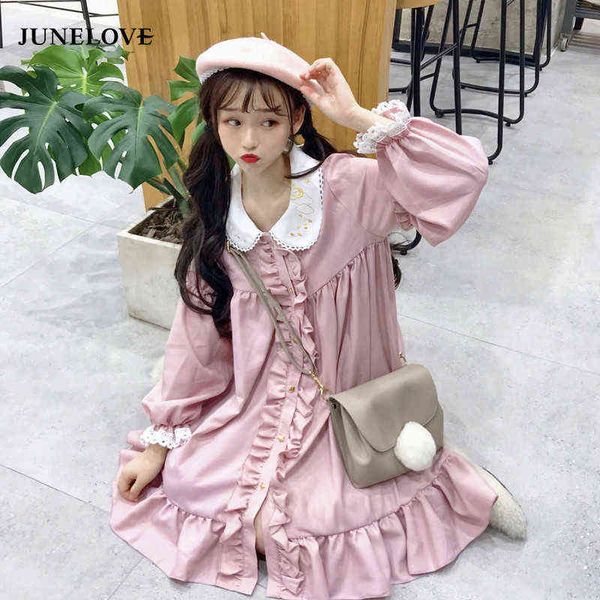 

nxy casual dress junelove lace embroidery doll dres dress japanese harajuku ulzzang female korean kawaii cute clothing lolita for women 0406, Black;gray