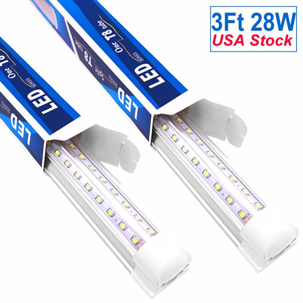

led 3 ft shop light , 3ft 28 30 watt tube lamp , 35 36 inch linkable bulbs for garage, warehouse, v shape, 3' cooler lights ,28w 32w 28