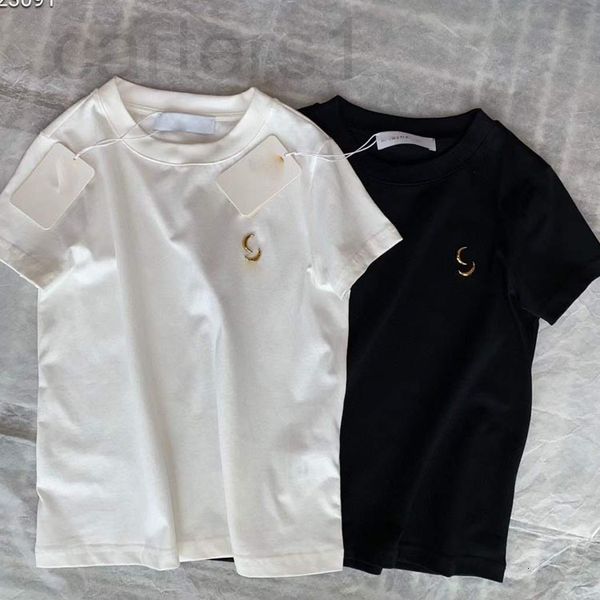

women's t-shirt designer 2022 spring and summer new print short sleeve round neck loose cotton t-shirt moon star same correct version n, White