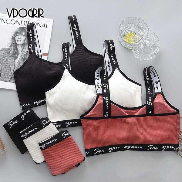 

2pcs set women padded bra panties push up sports seamless lingerie sets fitness crop underwear briefs, Red;black