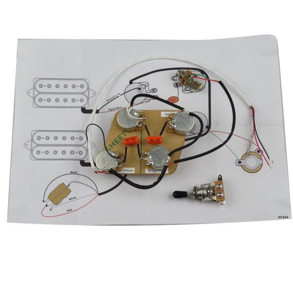 

loaded pre-wired guitar pickups wiring harness prewired 4pcs cts pot for gibson