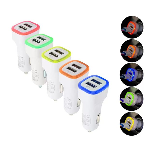 

led car charger dual usb vehicle portable power adapter 5v 1a universal 2 ports usb chargers