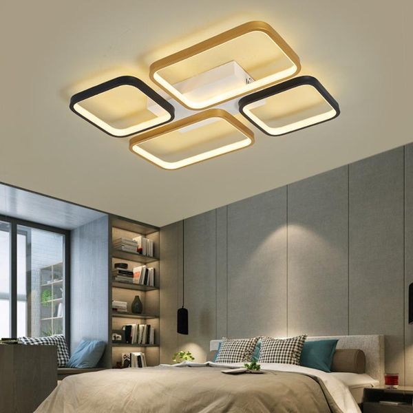 Plafoniere Lampadario moderno a LED per camera da letto Soggiorno Lampade dimmerabili con telecomando Apparecchio di illuminazione per decorazioni per la casa