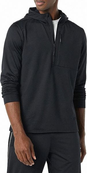 

essentials men's performance ski midlayer quarter-zip hoodie x7lt#, Black
