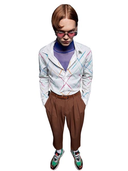 

x luis velazquez men argyle print button up shirt w81o#, White;black