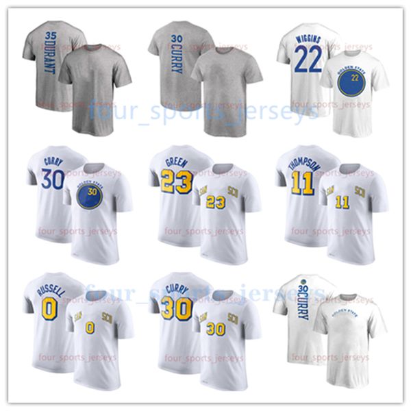

print basketball fans tees t-shirt jerseys 30 curry 11 thompson 35 durant 0 cousins 23 green 9 iguodala 0 russell 22 wiggins white 111, Black