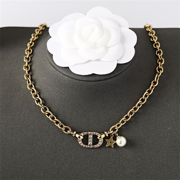 

80% off wholesale shop necklace women's pearl pendant light gold thick clavicle chain head jewelry, Black