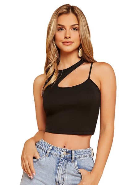 

asymmetric neck crop s1mb#, White