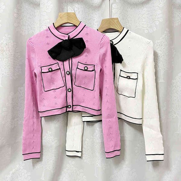 

women's knits & tees lajia spring bow knit cardigan lfc11zb01w033, White