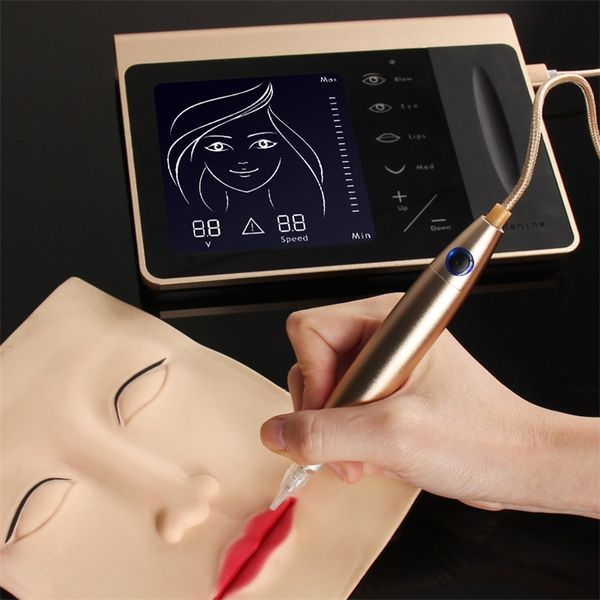 Touch Screen Batteria ricaricabile US Spina UE Kit macchina per trucco permanente Sopracciglio Eyeliner per labbra con 2 cartucce Neeldes 220617