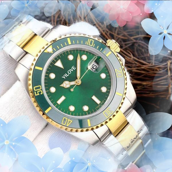 

mens 41mm ceramic bezel watch full stainless steel automatic mechanical movement clock green reloj de lujo sapphire 5atm water resistant wri, Slivery;brown