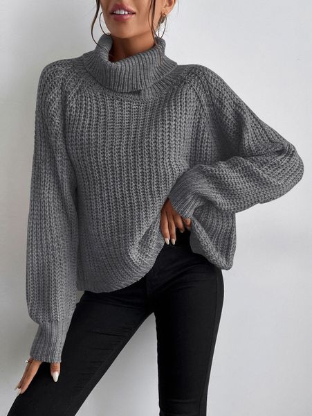 

turtleneck raglan sleeve sweater j7fc#, White;black