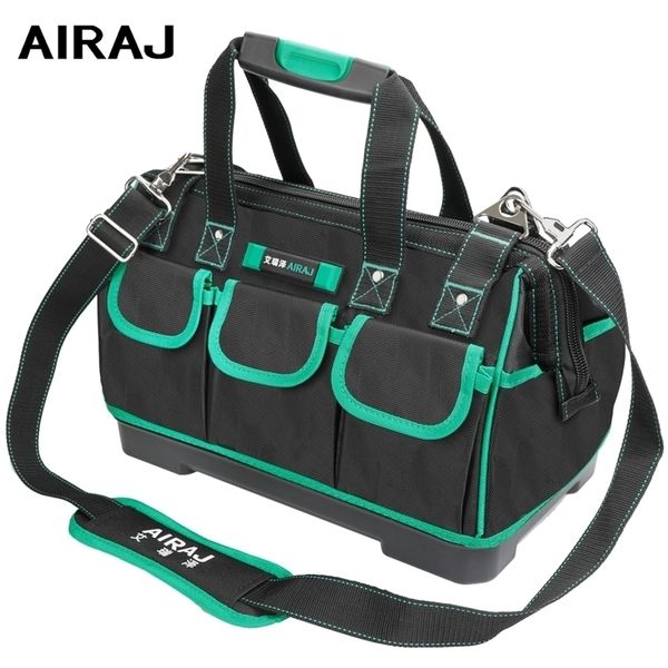 AIRAJ 13161820 pollici borsa degli attrezzi grande capacità impermeabile elettricista fondo in plastica mens obliquo Y200325