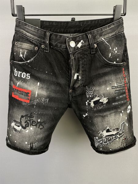

designer classic fashion man shorts jeans hip hop rock moto mens casual design ripped jeans distressed skinny denim biker dsq, White;black