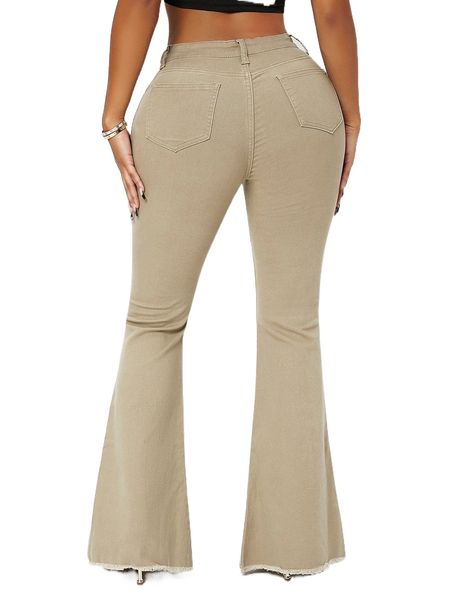 

sxy high waist flare leg jeans j303#, Blue
