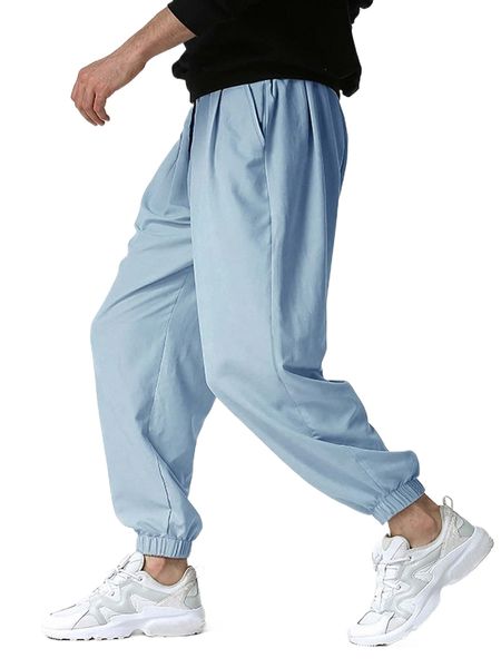 

men slant pocket drawstring pants c0if#, Black