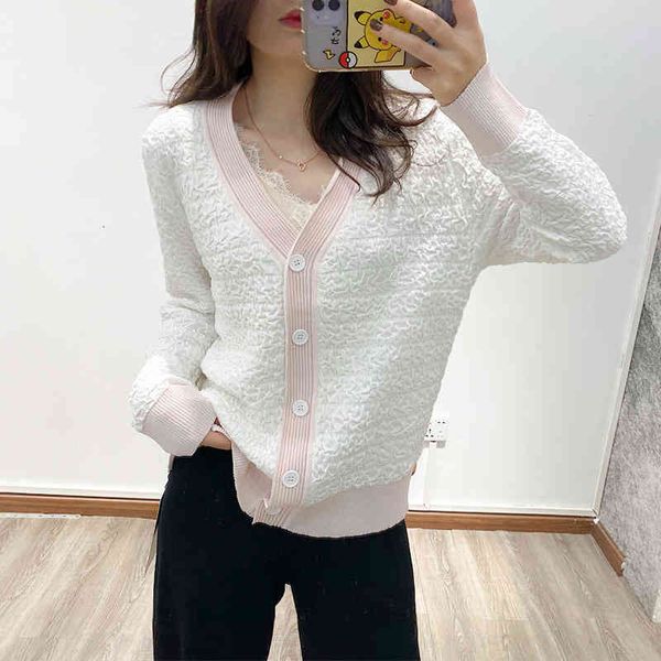 

women's sweaters autumn pink knitted cardigan casual loose coat small fragrance sweet v-neck sweater women vjzu, White;black