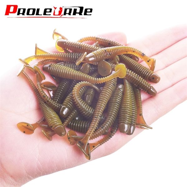 20 oder 50 Stück Jig Wobbler Angelköder Silikon 5 cm 08 g Wurm weicher Köder Spiralschwanz Schwimmen Kunstköder Karpfen Bass Pesca Tackle 220726