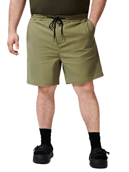

extended sizes men drawstring waist shorts 43j5#, White;black