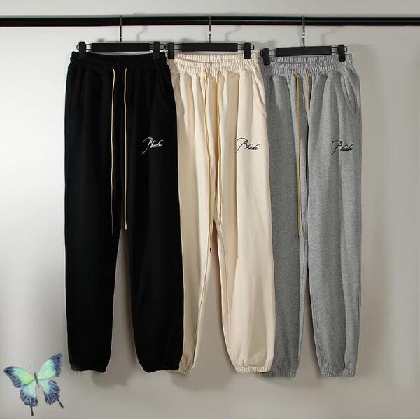 

embroidery drawstring trousers high street casual cotton sweatpants, Black;brown