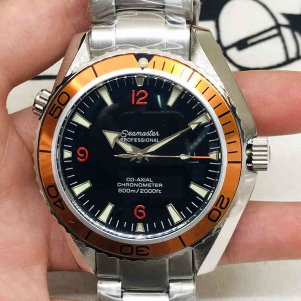 

watches wrist luxury fashion designer automatic mechanical three needle orange white automatic hs026 mens, Slivery;golden
