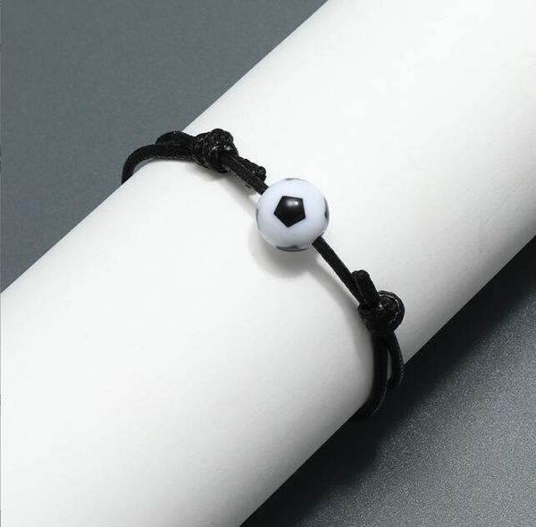 

simple football fan football beaded strands bracelet fashionable sports accessories fashion world cup commemorative gifts, Black