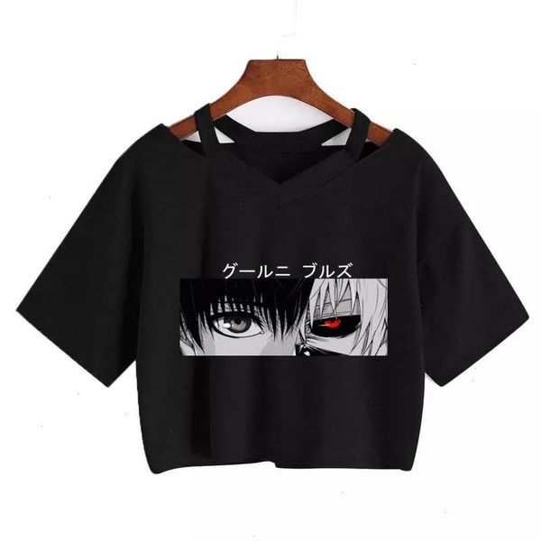 Женская футболка забавная аниме готическая одежда Y2K Sexy Harajuku негабаритная топа