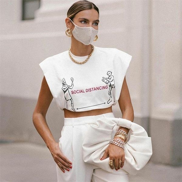 

fashion ol tees shoulder pads short sleeve tshirts simple cool silky smooth loose elegant beautiful comfortable summer vest 210317, White