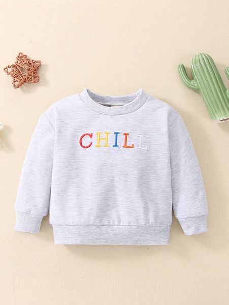 

baby letter embroidery pullover she, Black