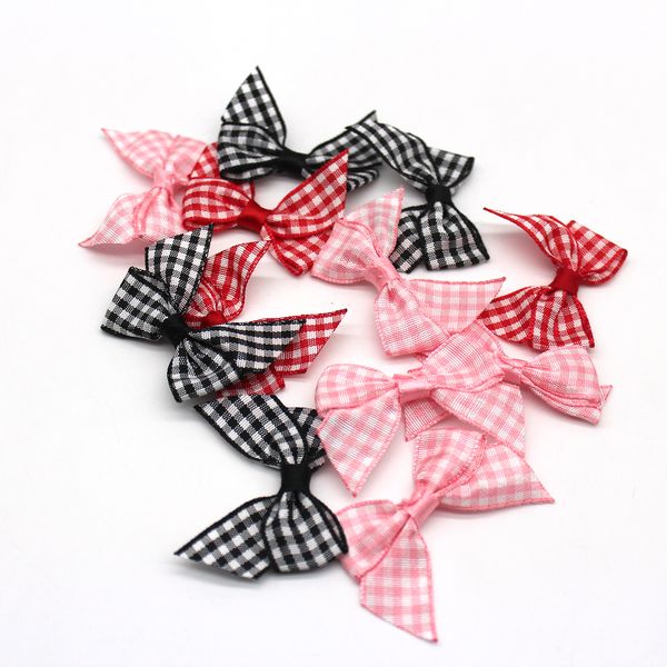

gingham ribbon bow diy decoration accessories ribbon flower 45mm gold sliver edge 5/8" 200 pcs oeko-tex, Slivery;white
