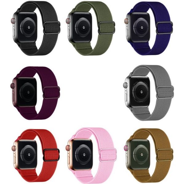 Cinturino in nylon elastico per cinturino Apple Watch 44mm 40mm 45mm 41mm 42mm 38mm Bracciale traspirante regolabile iWatch Series 7 6 SE 5 4 3