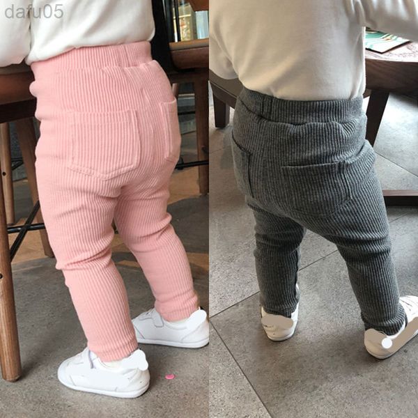 

girls pants children autumn spring cotton clothes pants children pants for baby girl leggings solid l220808, Blue