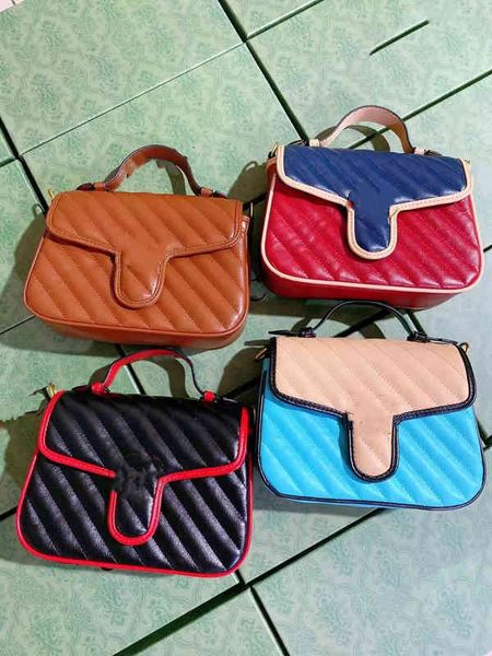 

2022 new designer handbags marmont hand embroidered square trend chain single messenger color matching