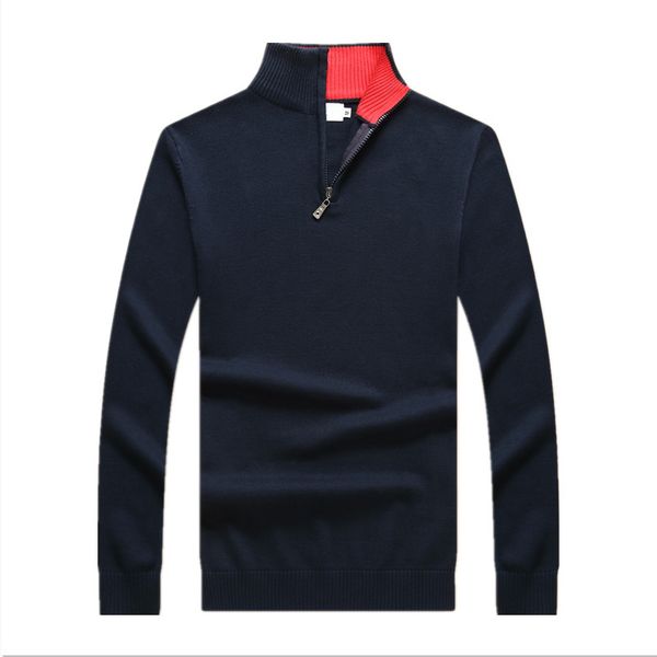 

brand men's sweater designer luxury pullover sweater half turtleneck zipper crocodile embroidery, White;black