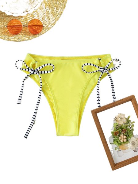 

striped drawstring bikini bottom f2uz#, White;black