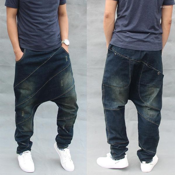 Calças de jeans masculinas Trendy jeans harlan calças soltas salpica