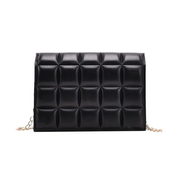 

plaid pattern shoulder bags ins fashion women crossbody soft pu leather small square bag female flap chain bag, Black;red