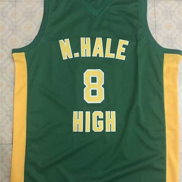 Sjzl98 Wiz Khalifa #8 N. Hale Mac Devin Go to High School Retro-Basketball-Trikot, bestickt, individuell genäht, mit beliebiger Nummer und Namen