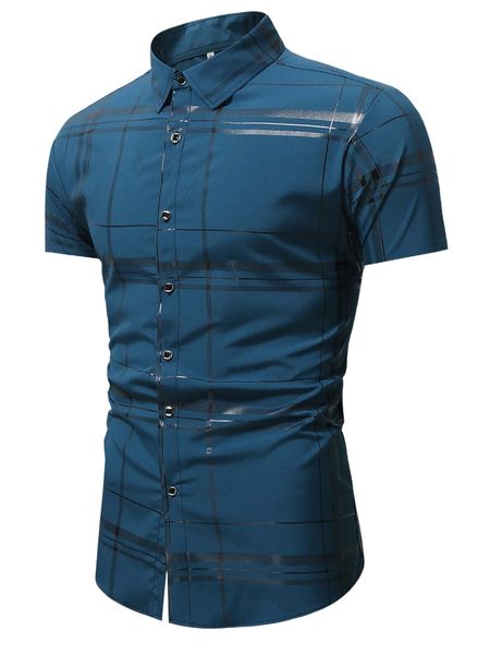 

men plaid button through shirt 99si#, White;black