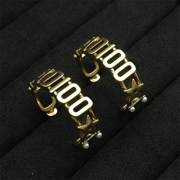 

36% off designer d pearl letter di family star same earrings live jewelry, Silver