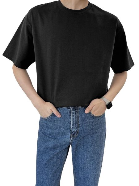 

dazy men solid crew neck tee v7cm#, White;black