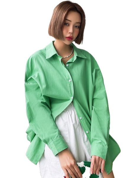 

dazy solid button front drop shoulder blouse w43y#, White