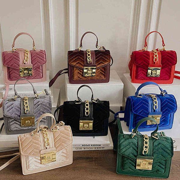 

2022 square luxury designer shoulder bag new arrival fashion pu leather corduroy velvet messenger texture women's handbag