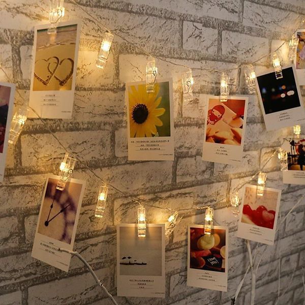 Kleidung Kleiderschrank Lagerung Po Clip Lichterketten Postkarte Tickets Notizen Peg Licht Party Hochzeit Hause Wand Wäscheklammer Handwerk DekorationClothi