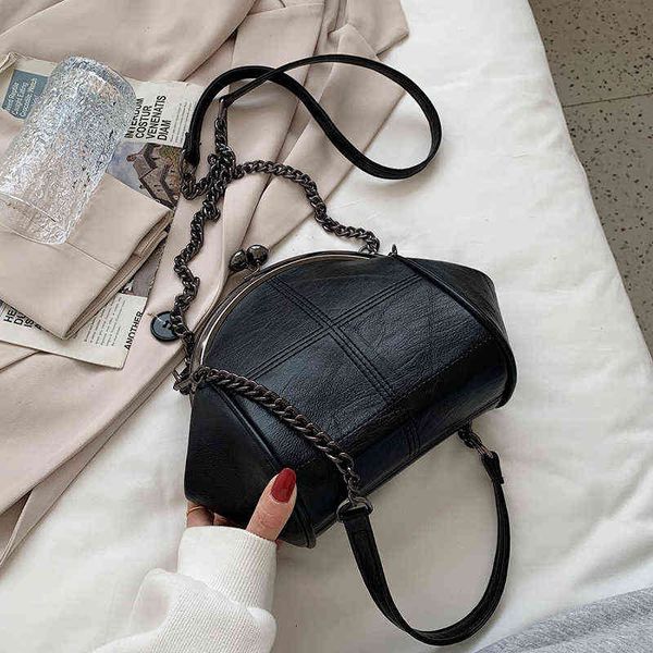 

nxy vintage small pu leather shell crossbody bag bags for women 2022 retro shoulder lady chain brand handbags 220511