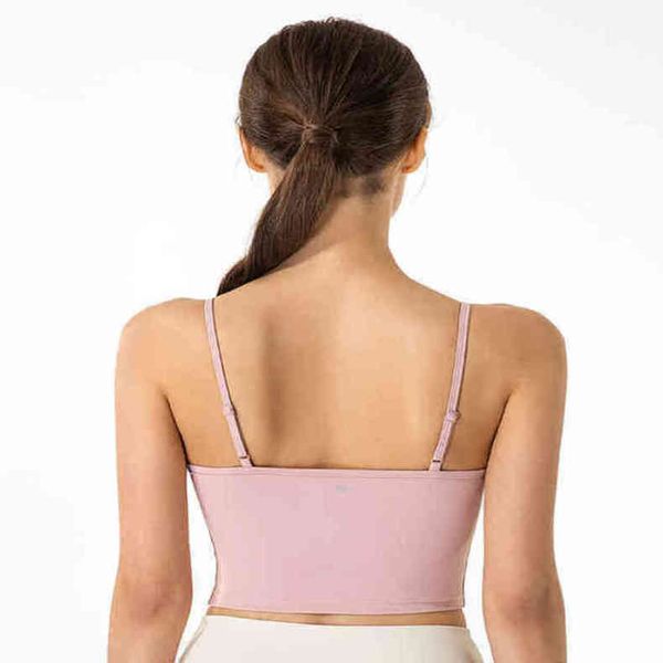 

lu-ds190 lulu bras brand sports underwear women's adjustable thin shoulder belt breast beauty back running yoga fitness vest pcb2, Red;black